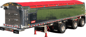 Trison Red Mesh Cable System Tarp on Stargate Trailer