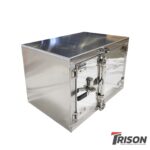 24 High x 24 Deep x 60 Wide Storage Box - Polished Double Door with Cam Lock