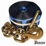 Ancra 41660-43-30, 3" x 30' Winch Strap with Chain Anchor - WLL 5,400 lbs - Blue